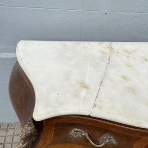 Cómoda Estilo Luis XV Rococó Francés Bombé con Mármol - imagen 10