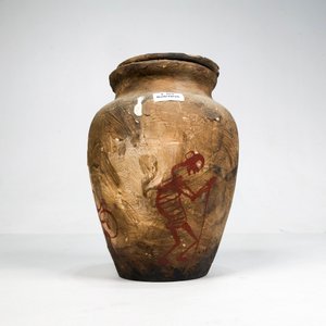 Potiche de Cerámica Antigua con Tapa y Firma, 21 cm - imagen 2