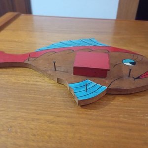 Adornos de Madera: Carreta y Pez para Colgar Llaves - imagen 2
