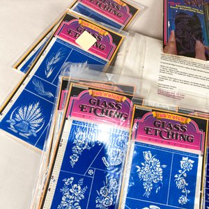 Lote de Adhesivos y Stencils para Grabado en Cristal - imagen 4