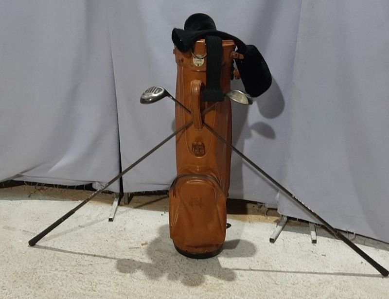 Bolso de Cuero para Golf con 2 Maderas y Cubrepalos