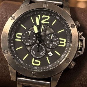 Reloj Armani Exchange AX1507 Cronógrafo Acero Negro Caja Original - imagen 2