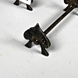 Juego de 5 Posa Cubiertos de Metal Blanco con Diseño de Pica - imagen 3