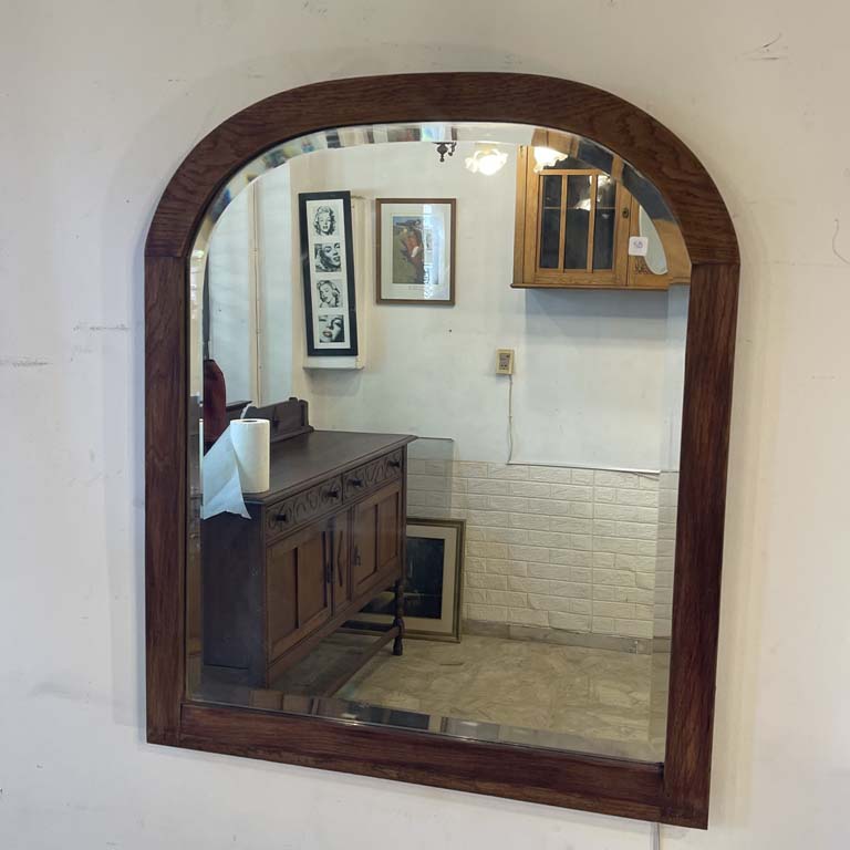 Lote siguiente: Espejo medio punto en roble biselado marco madera - Medidas: 68x80cm