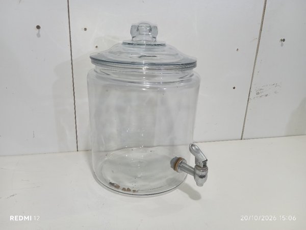 Dispensador de Vidrio Transparente con Canilla Metálica - 6 Litros - imagen 1