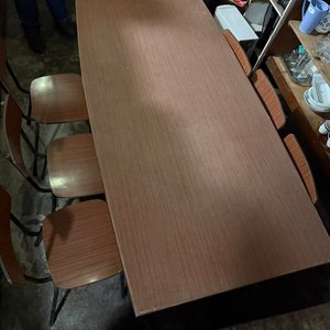 Juego de Mesa Rectangular con 6 Sillas Metálicas - imagen 1