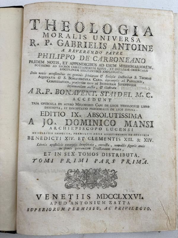 Tres libros antiguos sobre Teología del año 1776 - imagen 2