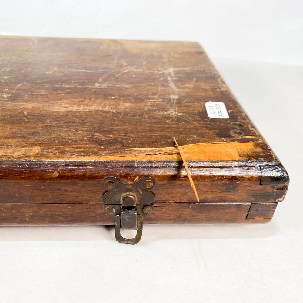 Juego de Backgammon antiguo con fichas y estuche - imagen 4