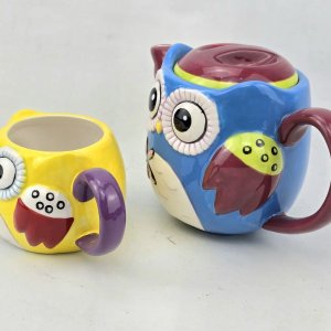 Tetera y Taza de Diseño con Forma de Búho - imagen 3