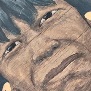 Oleo sobre Madera "E. Zárate" Retrato Indígena con Marco Blanco - imagen 6