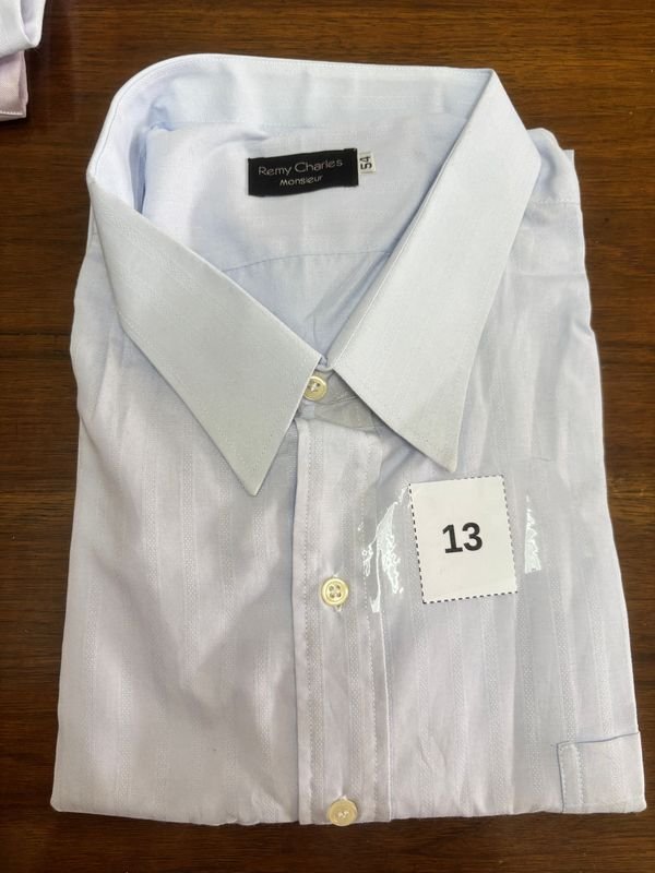 Camisa Remy Charles Monsieur Talle 54 Celeste Rayada - imagen 1