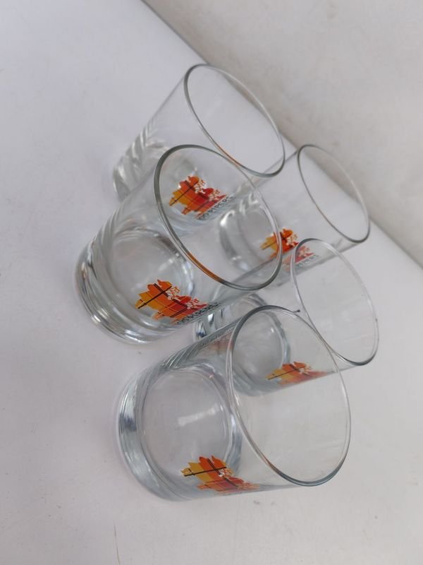 Vasos De Whisky - Conjunto de 5 vasos de cristal con diseños en rojo y amarillo - imagen 5