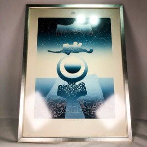 Grabado Abstracto Azul y Blanco "Your soul is my soul" - imagen 2