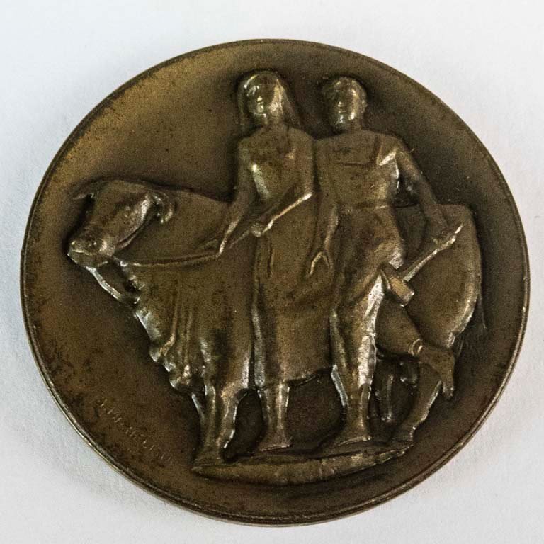 Medalla Cincuentenario Banco República Oriental del Uruguay 1946 Bronce