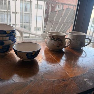 Set de 6 Posillos de Porcelana con Flores y 2 Tazas Estilo Vintage - imagen 2