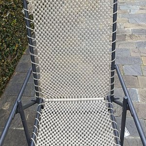 Reposera Reclinable Plegable con Tejido Artesanal en Macramé - imagen 6