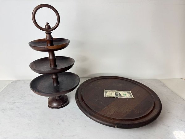 Prestigioso soporte de 3 niveles en madera dura - imagen 1