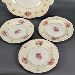 Juego de Loza Inglesa Woods Ivory Ware: Plato de Masas con 6 Platitos Florales - imagen 7