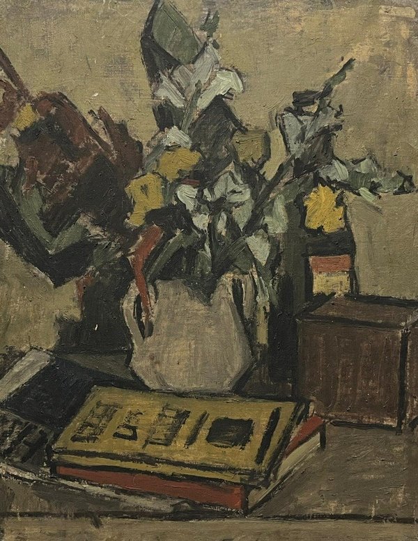 Pintura de flores en un jarrón por Antonio Pezzino