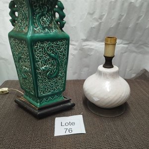 Juego de 2 Lámparas de Mesa Verdes y Blancas - imagen 1