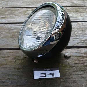 Farol de Moto Cromado y Espejo Retrovisor Negro - imagen 2