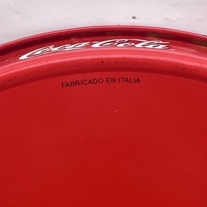 Bandeja Redonda Italiana de Lata Coca-Cola Publicitaria - imagen 3