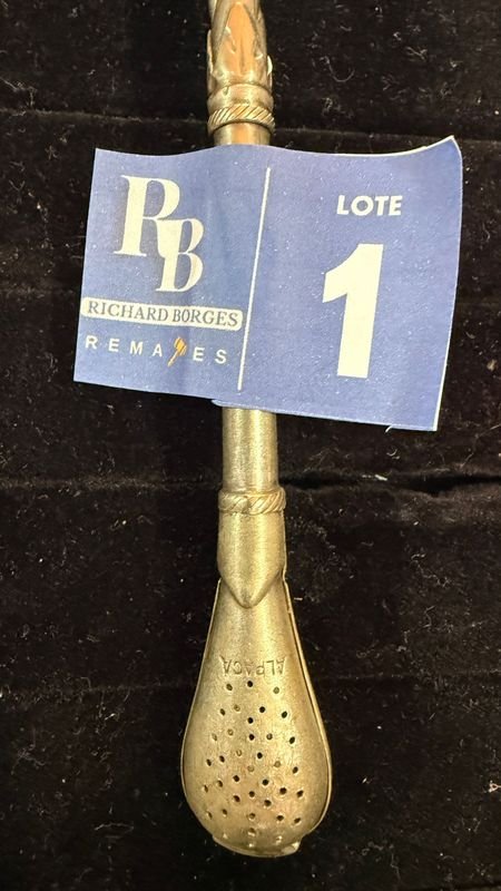 Bombilla alpaca labrada semicurva para venta - imagen 3