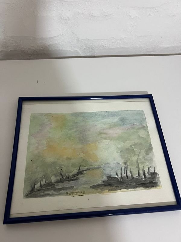 Lámina acuarela H. Pellistill: Pintura al agua con marco - imagen 1
