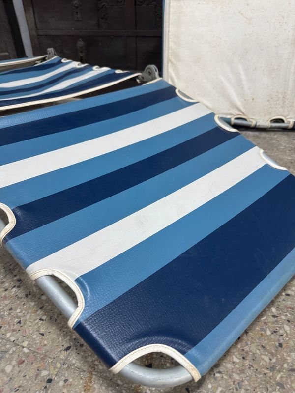 Catres antiguos en metal galvanizado y lona - imagen 4