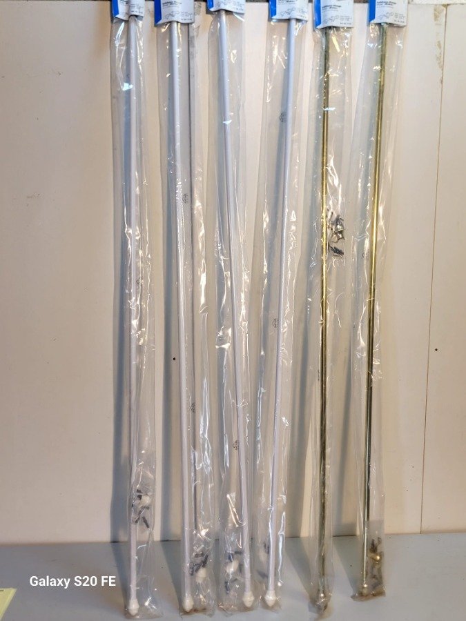 6 Barras para Cortina Metálicas Extensibles 1.30 a 2m