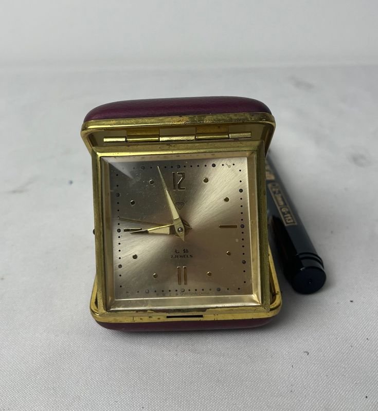 Reloj de viaje de oro con reloj de bolsillo y bolígrafo - imagen 2