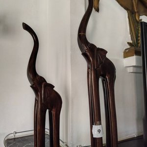 Pareja de Elefantes Decorativos en Madera de Bambú - imagen 3