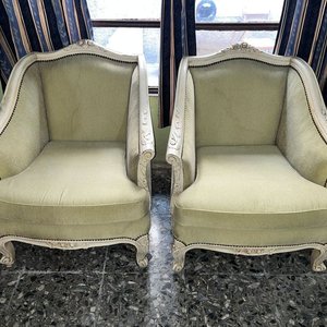 Lote siguiente: Par de Sillones Butaca Estilo Luis XV Verdes