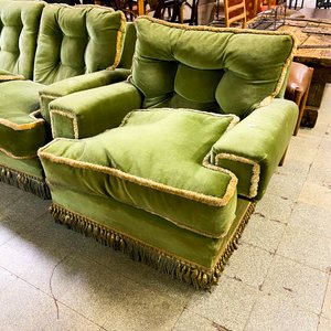 Sofá Modular Verde de Terciopelo con Flecos - imagen 2