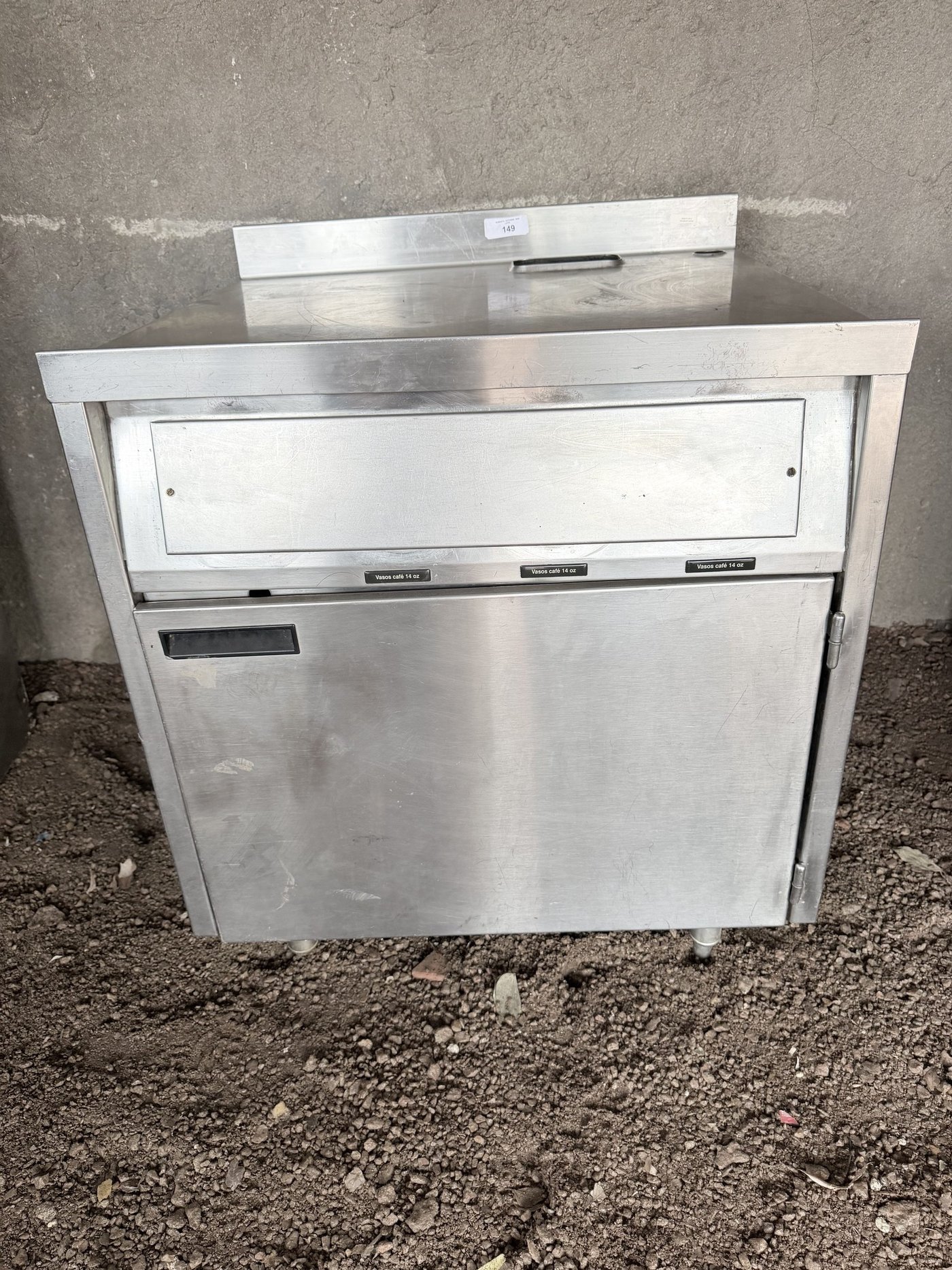 Mueble de Acero Inoxidable con Puerta y Estante Interior