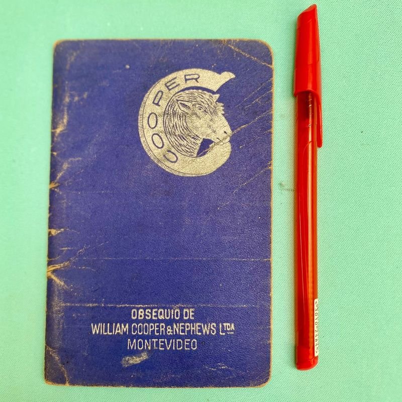 Libreta Cooper para Criadores - Almanaque y Cuaderno de Apuntes Obsequio William Cooper & Nephews Ltda. Uruguay 1924