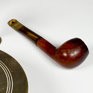 Lote de 4 piezas: Caja alhajero de metal, pipa, copita y petaca - imagen 5