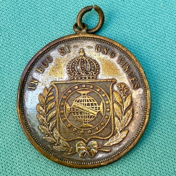 Medalla Original del Período 1822 a 1889 con Escudo Imperial de Brasil - imagen 1