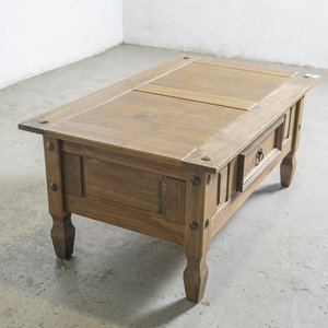 Mesa Ratona Rústica de Madera con Cajón - 100x60x45 cm - imagen 3