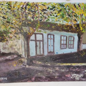 3 Cuadros al Óleo: Ranchos y Casas de Campo, Firmados - imagen 4