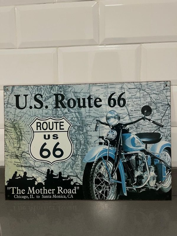 Chapa Decorativa "US Route 66" Grande