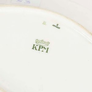 Rabanera de Porcelana Argentino Hotel KPM Alemania con Monograma y Cascadura - imagen 2