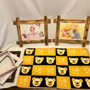 Lote Decoración Infantil: Marcos Rústicos y Alfombra Ositos - imagen 2