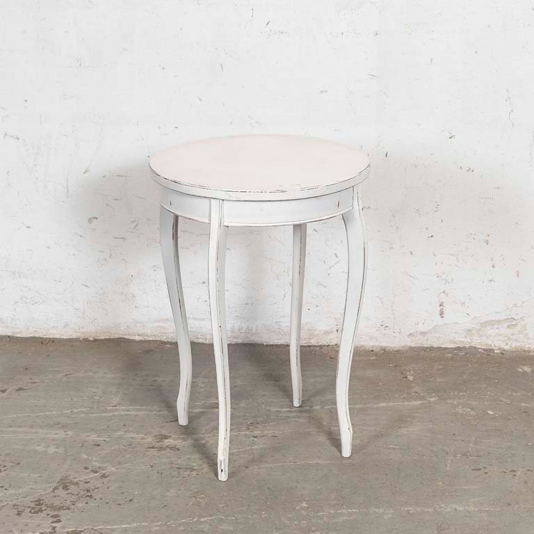 Lote siguiente: Mesa de sala circular tipo francesa con detalles en la pintura