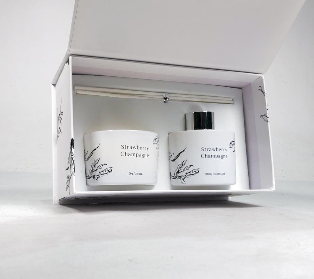 Set de Vela y Difusor Aromático Strawberry Champagne