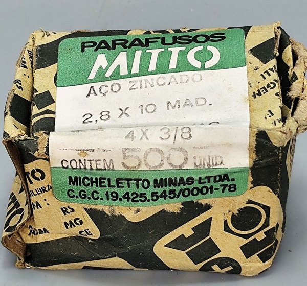 Caja de 500 Tornillos Mitto 2,8 mm x 10 mm (4x3/8) Zincados