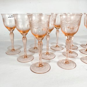 Doce Copas Rosadas Talladas Vintage - imagen 4