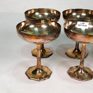 Seis Copas de Metal Vintage Estilo Coupe - imagen 3