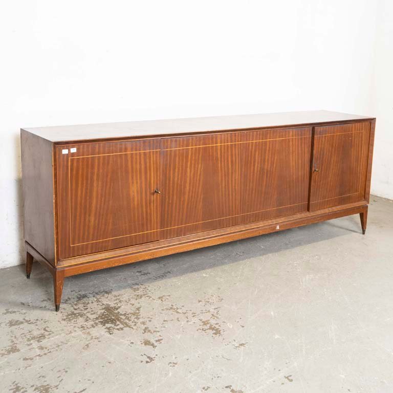 Aparador Americano de Madera con Bar Espejado y Cajones