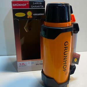 Termo de Acero Quirúrgico Grünhof Naranja 2.2 Litros Doble Vaso - imagen 2